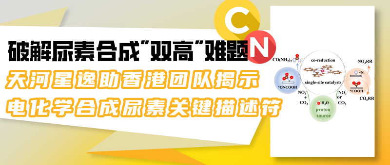 破解尿素合成“双高”难题，天河星逸助香港团队揭示电化学合成尿素关键描述符